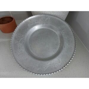 Vintage Farberware wrought aluminum serving‎ tray/ plate/ platter.
